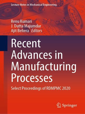 cover image of Recent Advances in Manufacturing Processes